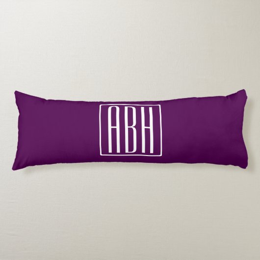 Initialmonogramm | White on Deep Lila Seitenschläferkissen (Vorderseite)