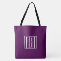 Initialmonogramm | White on Deep Lila