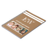 Initialname 4 Foto braun weiß hinzufügen Notizblock (Linke Seite)