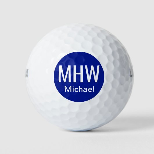 Initialname Blau Golfball (Vorderseite)
