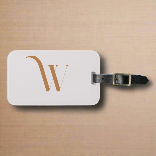 Initialname Brown Typografy Custom Monogram Gepäckanhänger