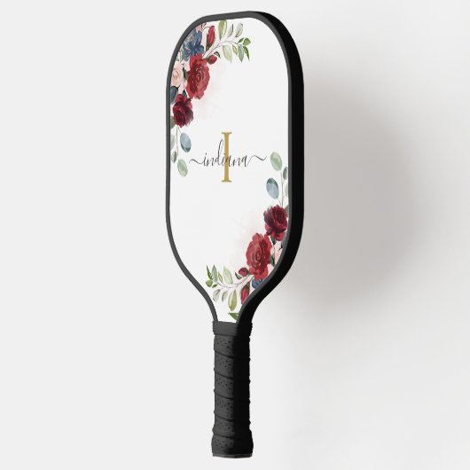 Initialname Burgundy Pickleball Schläger (Links)