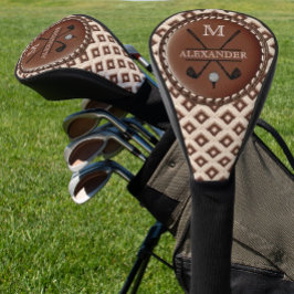 Initialname der Vintagen Monogramm Golf Headcover