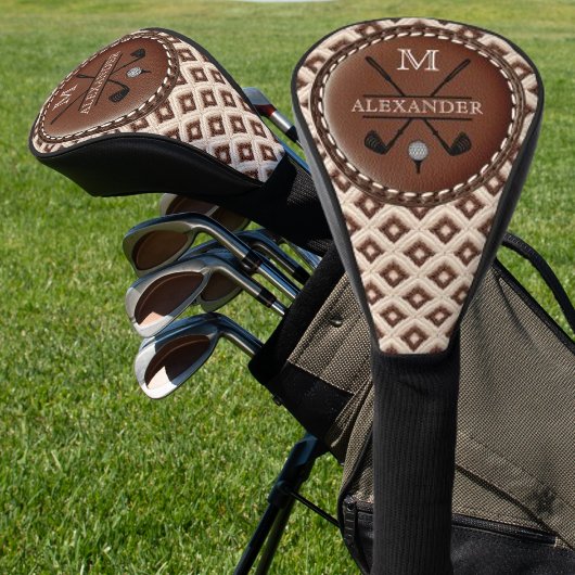 Initialname der Vintagen Monogramm Golf Headcover