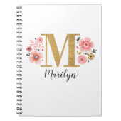 Initialname des eleganten Floral Monogramms Notizblock (Vorderseite)