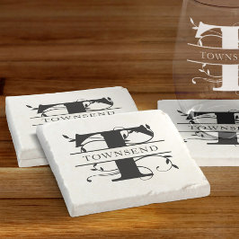 Initialname des Fettbotanischen Monogramms Steinuntersetzer