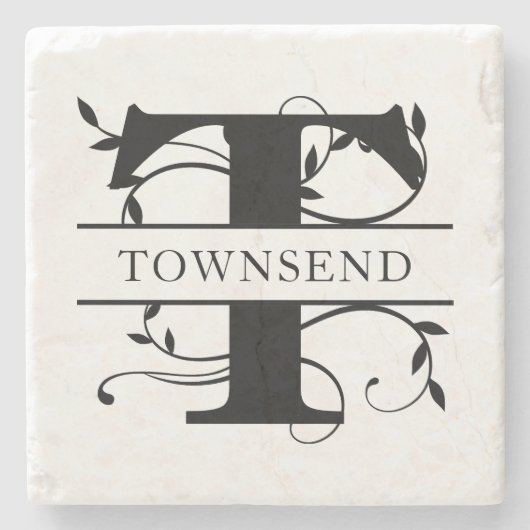 Initialname des Fettbotanischen Monogramms Steinuntersetzer (Vorderseite)