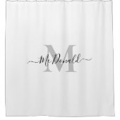 Initialname des Monogramms personalisieren Duschvorhang (Vorderseite)