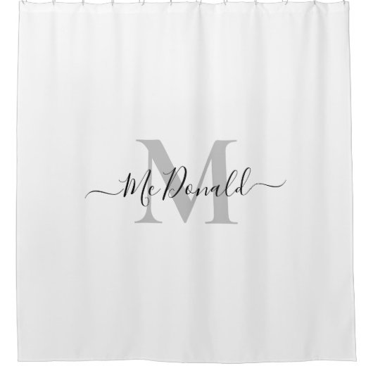 Initialname des Monogramms personalisieren Duschvorhang (Vorderseite)