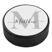 Initialname des Monogramms personalisieren Eishockey Puck (3/4)