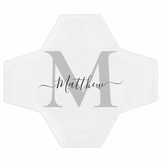 Initialname des Monogramms personalisieren Fußball (Flach)