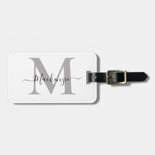 Initialname des Monogramms personalisieren Gepäckanhänger (Vorderseite horizontal)