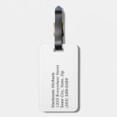 Initialname des Monogramms personalisieren Gepäckanhänger (Rückseite vertikal)