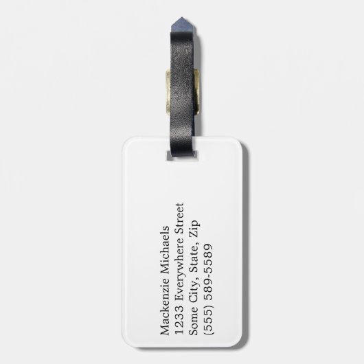 Initialname des Monogramms personalisieren Gepäckanhänger (Rückseite vertikal)