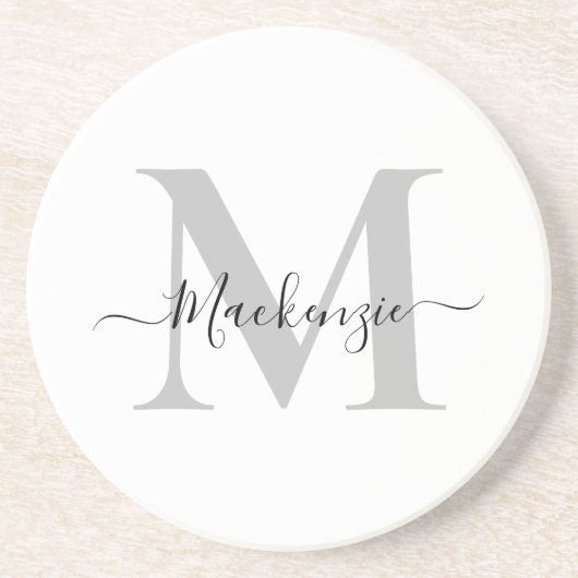 Initialname des Monogramms personalisieren Getränkeuntersetzer (Vorne)