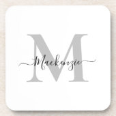 Initialname des Monogramms personalisieren Getränkeuntersetzer (Vorderseite)