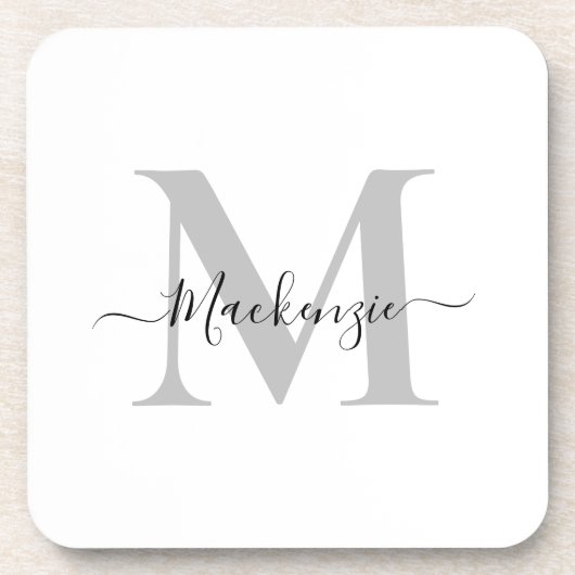 Initialname des Monogramms personalisieren Getränkeuntersetzer (Vorderseite)