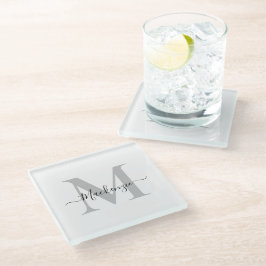 Initialname des Monogramms personalisieren Glasuntersetzer