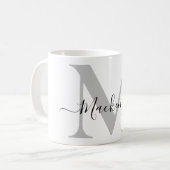 Initialname des Monogramms personalisieren Kaffeetasse (Vorderseite Links)