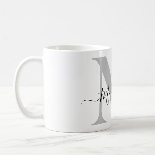 Initialname des Monogramms personalisieren Kaffeetasse (Links)