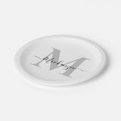 Initialname des Monogramms personalisieren Pappteller (Schrägansicht)