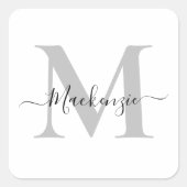 Initialname des Monogramms personalisieren Quadratischer Aufkleber (Vorderseite)