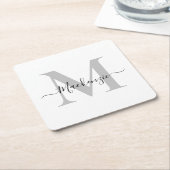 Initialname des Monogramms personalisieren Rechteckiger Pappuntersetzer (angewinkelt)