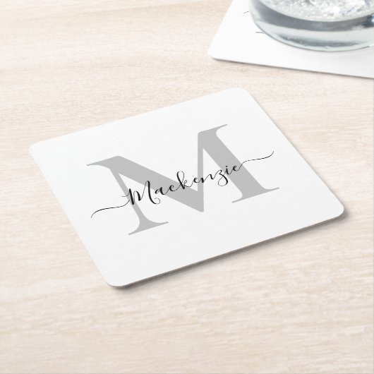 Initialname des Monogramms personalisieren Rechteckiger Pappuntersetzer (angewinkelt)