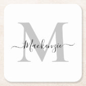 Initialname des Monogramms personalisieren Rechteckiger Pappuntersetzer (Vorderseite)