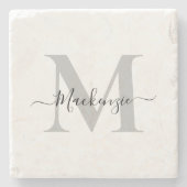 Initialname des Monogramms personalisieren Steinuntersetzer (Vorderseite)