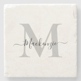 Initialname des Monogramms personalisieren Steinuntersetzer