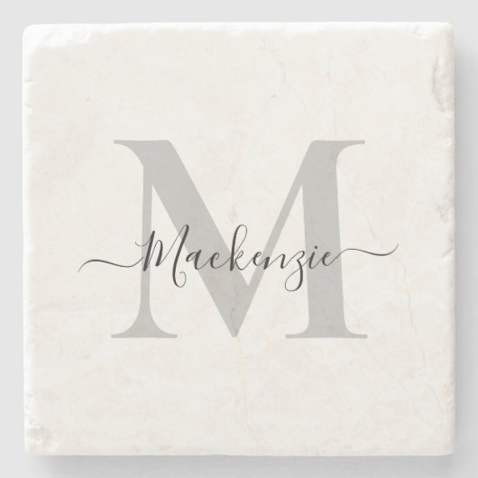 Initialname des Monogramms personalisieren Steinuntersetzer (Vorderseite)