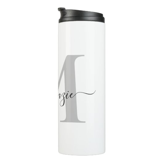 Initialname des Monogramms personalisieren Thermosbecher (Nach rechts gedreht)