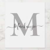 Initialname des Monogramms personalisieren Weinetikett (Einzelnes Label)