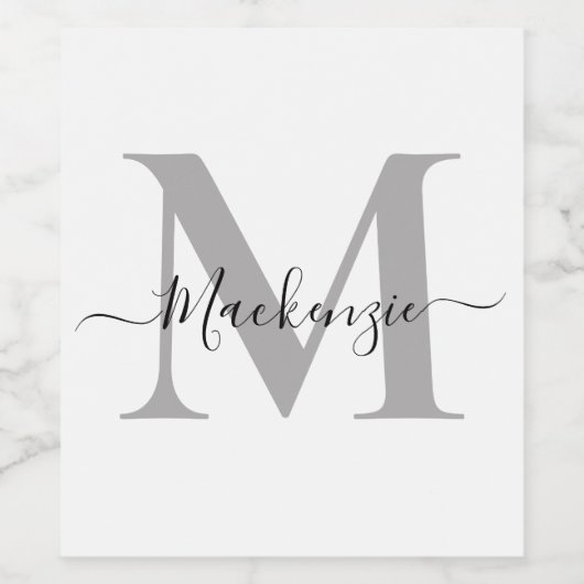 Initialname des Monogramms personalisieren Weinetikett (Einzelnes Label)