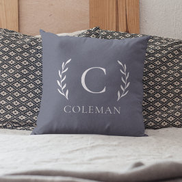 Initialname des rustikalen blauen Monogramms im Fr Kissen