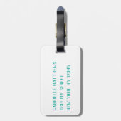 Initialname des tropischen Palmblättrigen Monogram Gepäckanhänger (Rückseite vertikal)