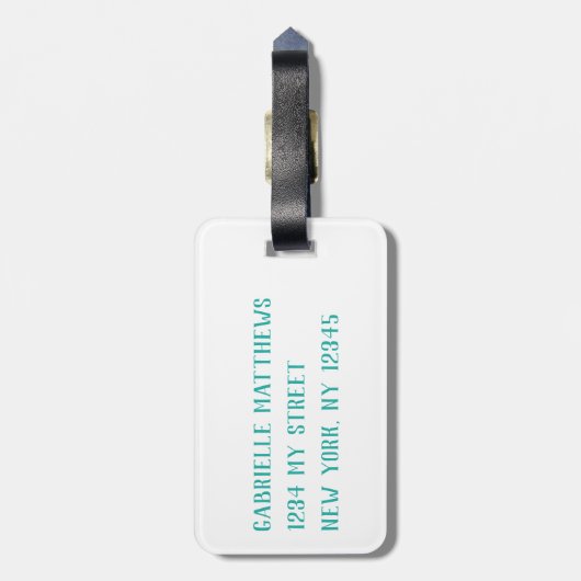 Initialname des tropischen Palmblättrigen Monogram Gepäckanhänger (Rückseite vertikal)