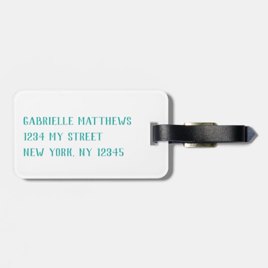 Initialname des tropischen Palmblättrigen Monogram Gepäckanhänger (Rückseite horizontal)