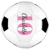 Initialname des weißen rosa Monogrammes Fußball (Gedreht)