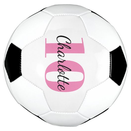 Initialname des weißen rosa Monogrammes Fußball (Gedreht)