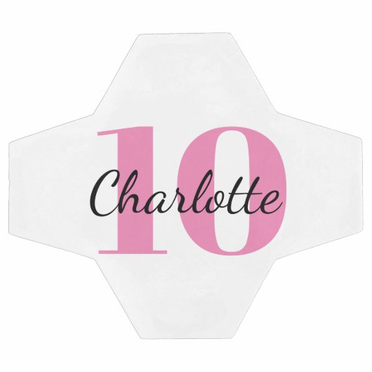 Initialname des weißen rosa Monogrammes Fußball (Flach)