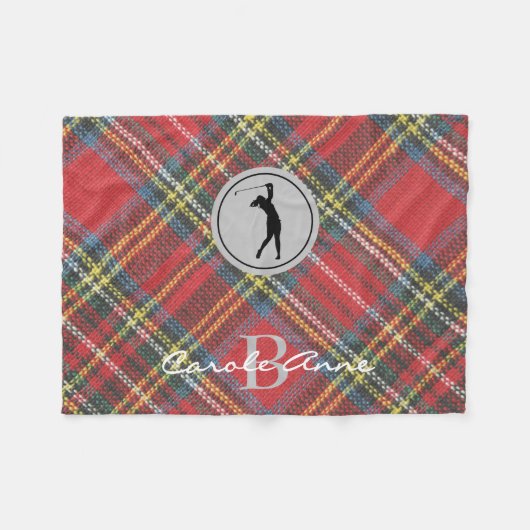 Initialname Frau Golfer, Stewart Tartan Kariert Fleecedecke (Vorderseite (Horizontal))