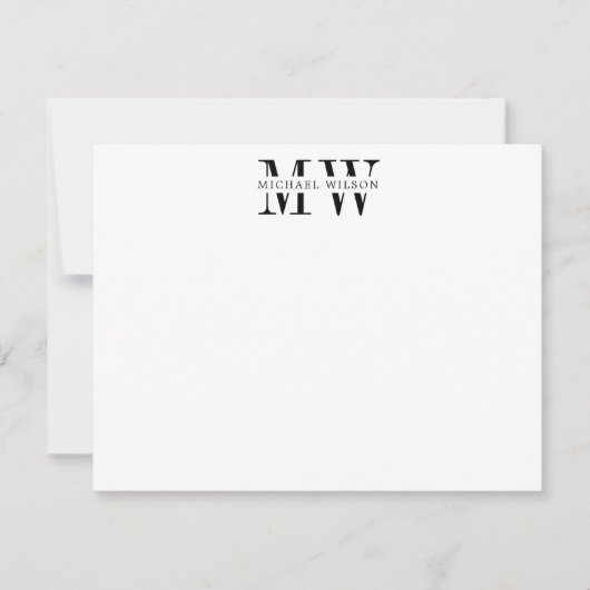 Initialname für das Fettschwarze Monogramm Mitteilungskarte (Vorderseite)