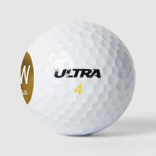 Initialname Gold Golf Balls Golfball (Logo)