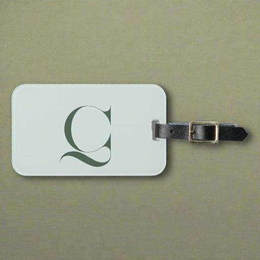 Initialname Grüne Typografie Gepäckanhänger