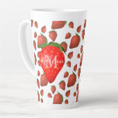 Initialname Latte-Tasse für das Erdbeermuster Milchtasse (Linke Ecke)