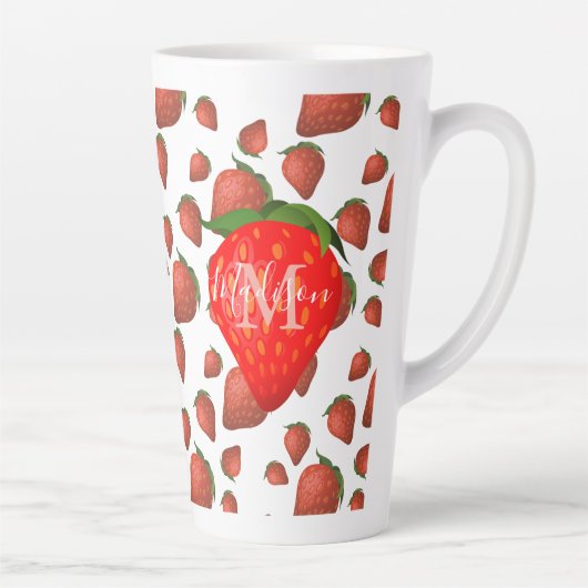 Initialname Latte-Tasse für das Erdbeermuster Milchtasse (Rechts)