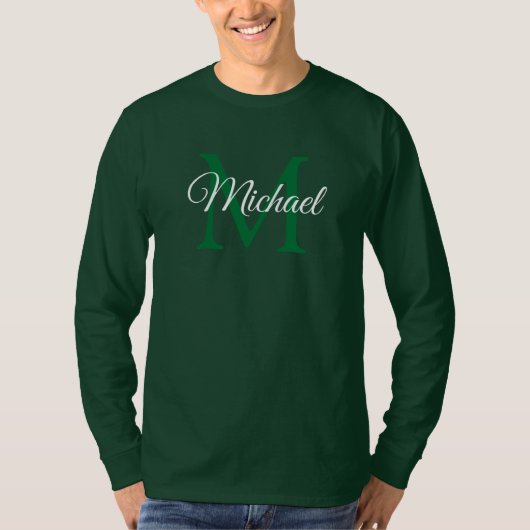 Initialname Mens Long Sleeve für benutzerdefiniert T-Shirt (Vorderseite)