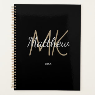 Initialname Minimalistisch für das Schwarze Monogr Planer